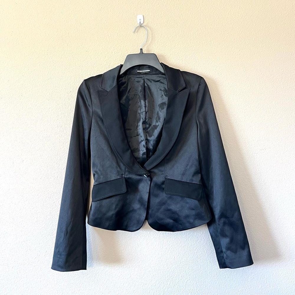 Express Design Studio Satin Tuxedo Suit Jacket - image 1